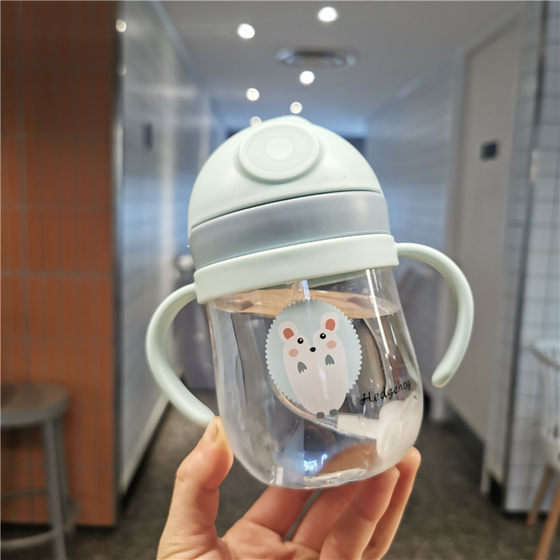 Babies' bite-proof anti-choke drinking cup children's handle straw cup water drop-resistant children's kettle