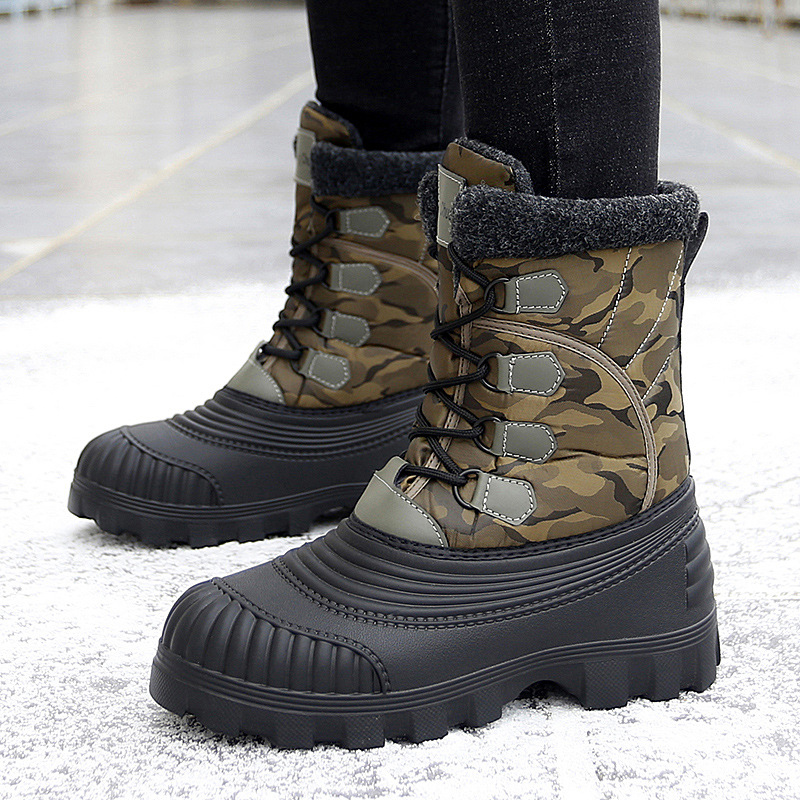 Cross-border winter EVA rubber and plastic non-slip thickened bottom men's snow boots warm northeast large cotton shoes Russian boots in stock