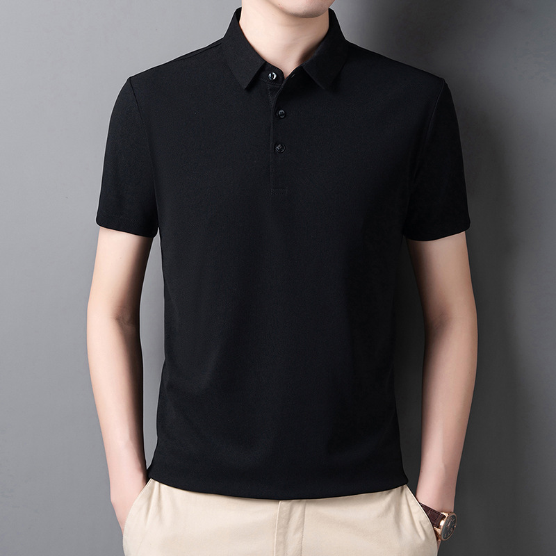 Polo Shirt Men's Short-sleeved Solid Color Lassel T-shirt Men's Cotton Summer New Loose Half-sleeved Casual Trendy Brand Men's Clothing