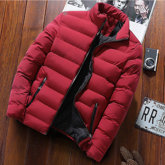 AliExpress Amazon winter thickened sports cotton-padded coat men's stand collar cardigan outdoor cotton-padded jacket casual jacket warm men