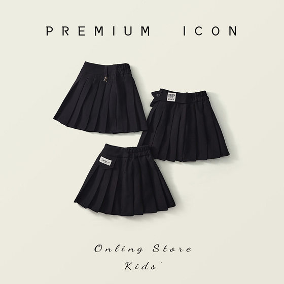 Girls black pleated skirt 2024 summer and autumn new Korean version of the school style fashionable skirt cross-border wholesale