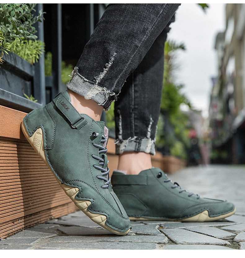 Cross-border Explosions Vinterfløyelsmartinstøvler Store størrelser Octopus Herre Varme Bomullssko Høye Herresportssko_voghion.com