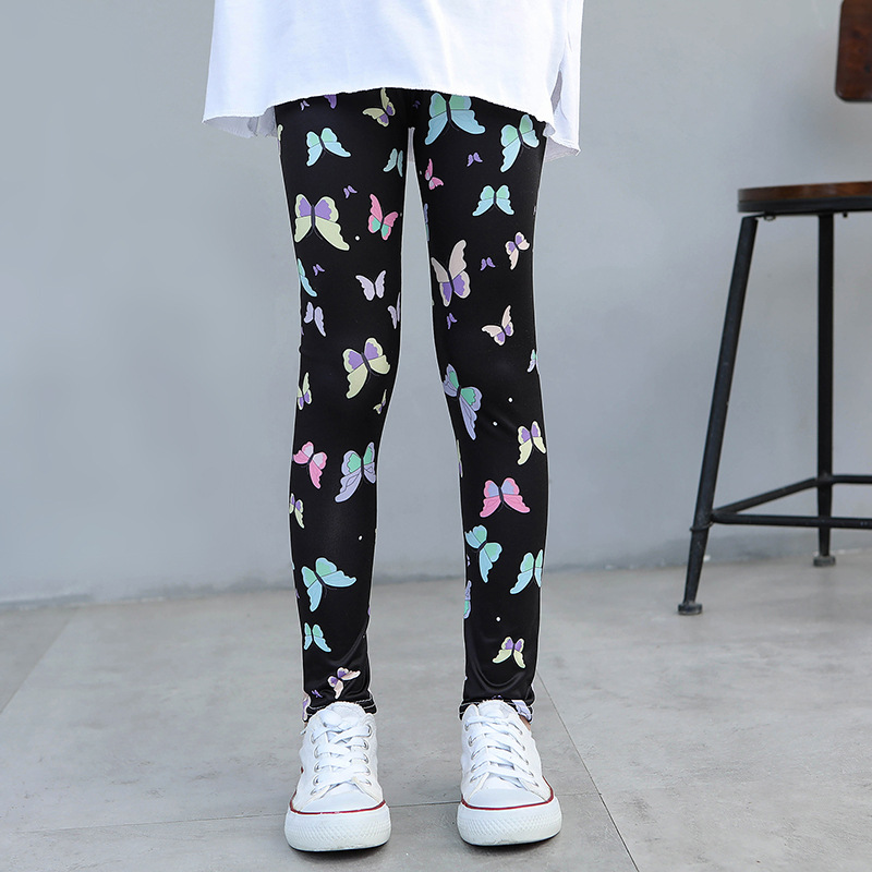New girls' leggings spring and autumn thin children's printed tights baby Korean stretch trousers factory direct sales