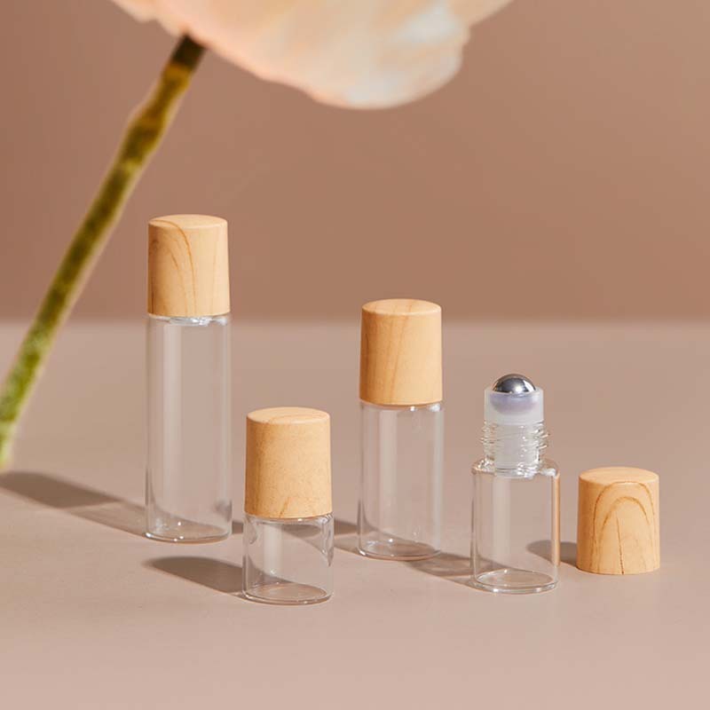 卸売り木目蓋1ml蒙砂透明ボール瓶2mlガラスビーズ瓶5ml精油瓶10ml分注瓶|undefined