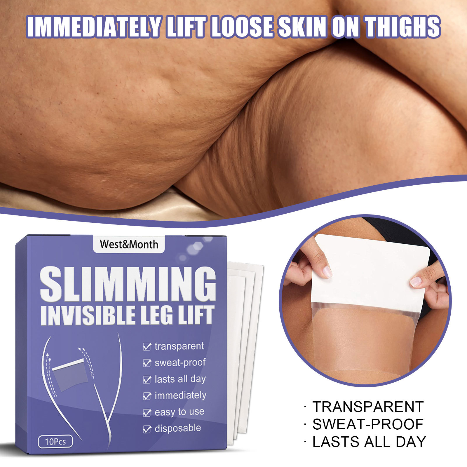 West & Month leg lifting patch moisturizing and shaping natural skin delicate lifting and tightening patch