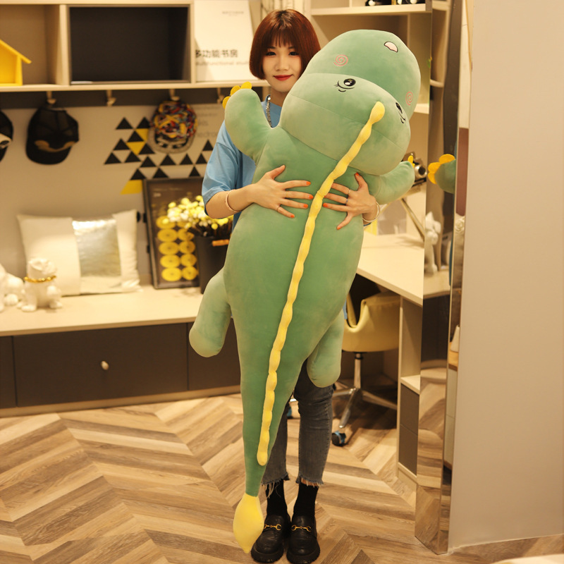 Cute Dinosaur Plush Toy Big Doll Bed Sleeping with Clip Legs Soft Pillow Doll for Boys and Girls