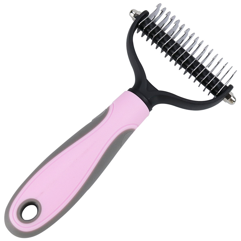 Pet Products Amazon Detangling Comb Pet Hair Removal Comb Double-sided Stainless Steel Pet Detangling Comb