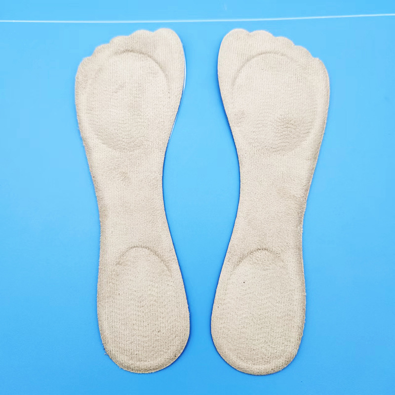 Imitation leather velvet cloth PU seven-point pad women's high-heeled shoes non-slip anti-abrasion foot massage anti-pain seven and a half size insoles