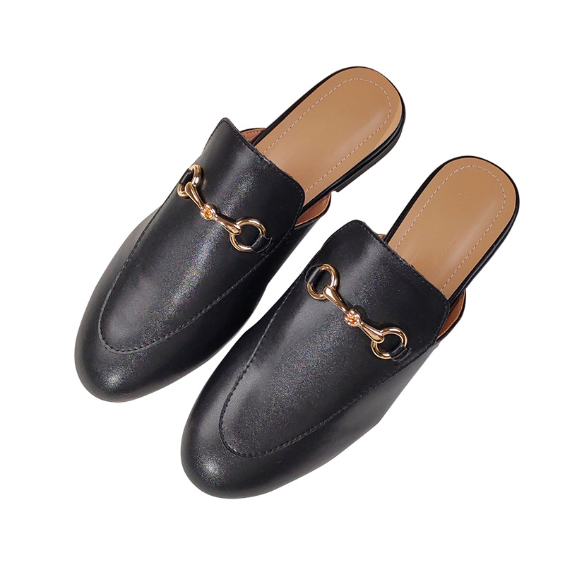Europe and the United States foreign trade Baotou half drag cool shoes women's flat bottom lazy outside wear Muller shoes size 41-44 cross-border distribution
