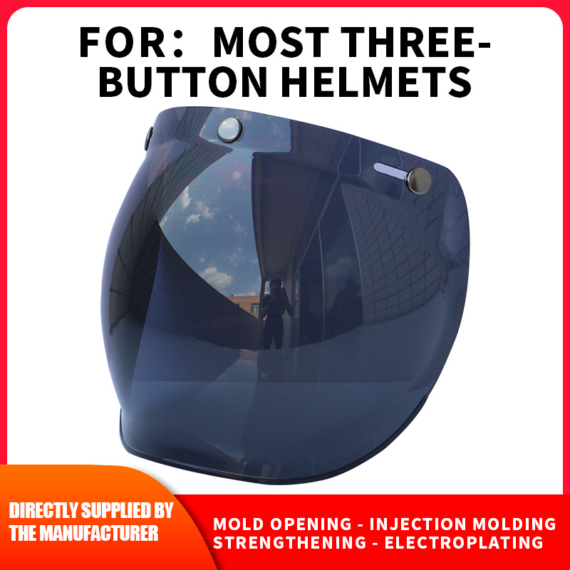 Spot new motorcycle helmet bubble lens button helmets lens retro Harley sun visor