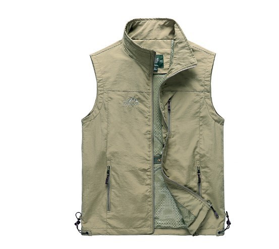 2020 Men's Spring and Summer Outdoor Leisure Quick-drying Vest Trendy Men's Fashion Simple Collar Photography Vest Trendy 7882