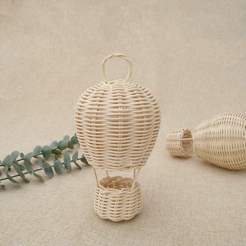 ins handmade rattan hot air balloon decoration children's room layout pendant home decoration wall hanging baby photography props