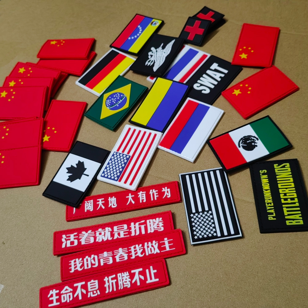 American Flag Velcro Armband Outdoor 3D PVC Waterproof Velcro Seal Voltage Soft Glue Velcro