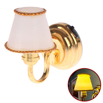 Mini miniature wall lamp model 12 points 6 points BJD doll house accessories scene props battery lights can be lit