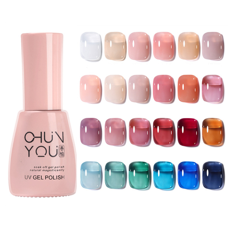 Small powder bottle 2023 new ice through jelly nude 7ml phototherapy glue small red book 106 color nail polish wholesale