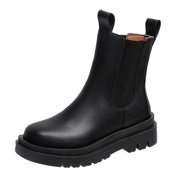 Martin Boots Women's Autumn 2022 New British-style Mid-length Boots Thick Bottom Cecil Short Boots ins Fashionable Smoke Boots