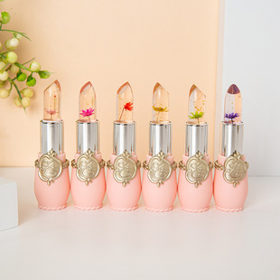 Hot Supply Dried Flowers Flowers Jelly Lipstick Lipstick Not Dying Cup Not Decolorizing Dried Flowers Moisturizing Color Changing Lipstick Lipstick