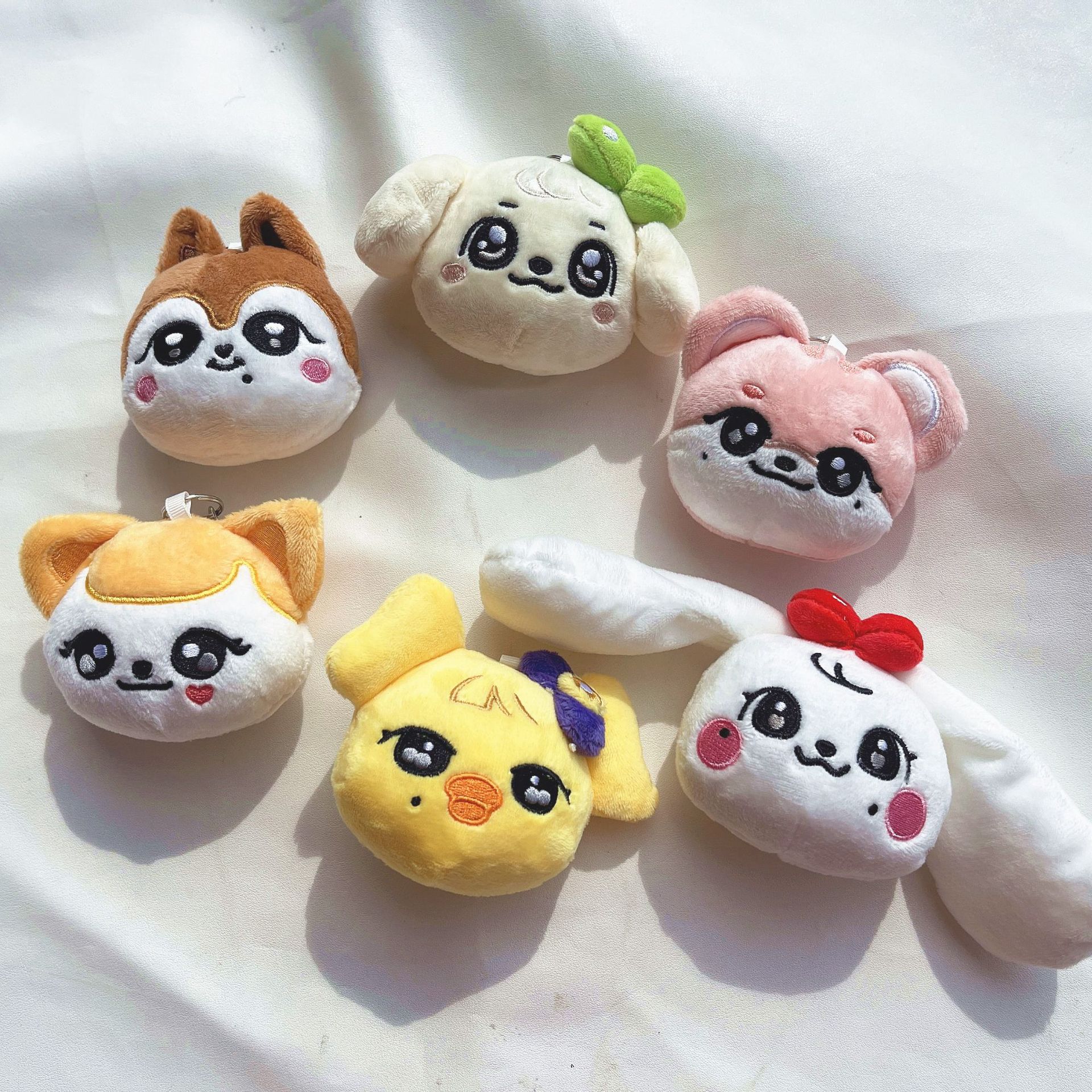 IVE big head doll MINIVE pop-up plush doll keychain cartoon girl heart Zhang Yuanying pendant