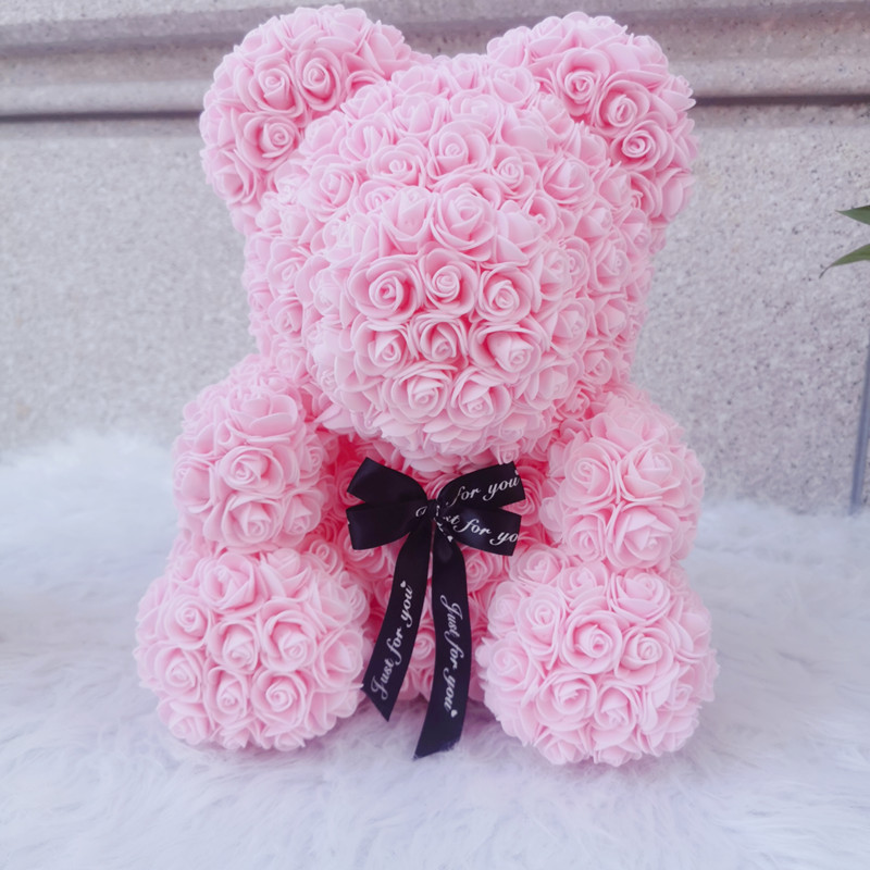 Christmas Birthday Gift Rose Bear Valentine's Day Gift for Girlfriend Mother's Day Foam Flower Rose Bear