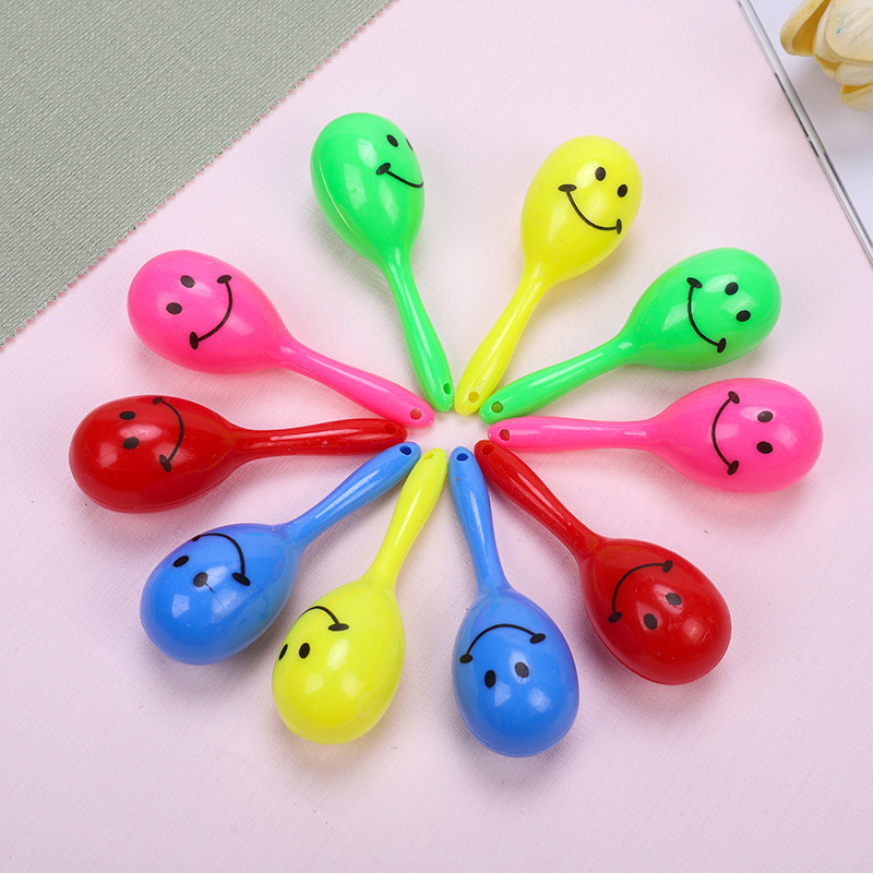 Cartoon smiley face color mini sand hammer small toy party cheer musical instrument creative toy small gift