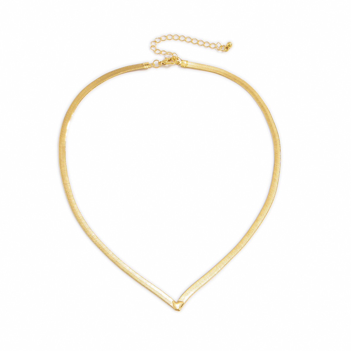 European and American Cross-border Jewelry Hip-hop Style Flat Snake Bone Chain Necklace Retro Simple Geometric V-shaped Necklace earrings