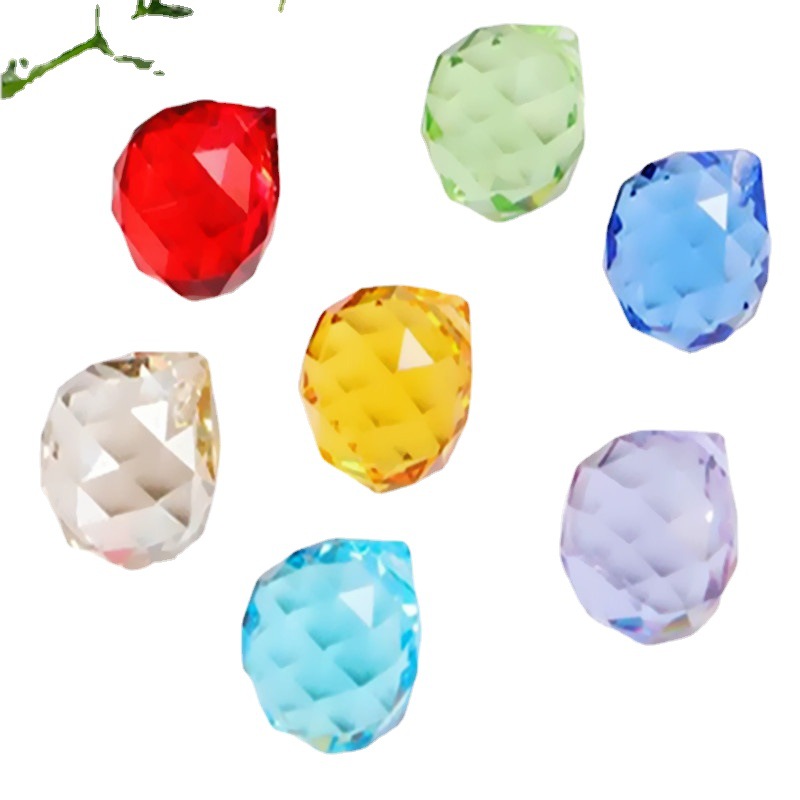 k9 Beads Transparent Round Crystal Pendant Color Crystal Lighting Ball Craft Hanging Decoration Door Curtain Crystal Ornaments Loose Beads