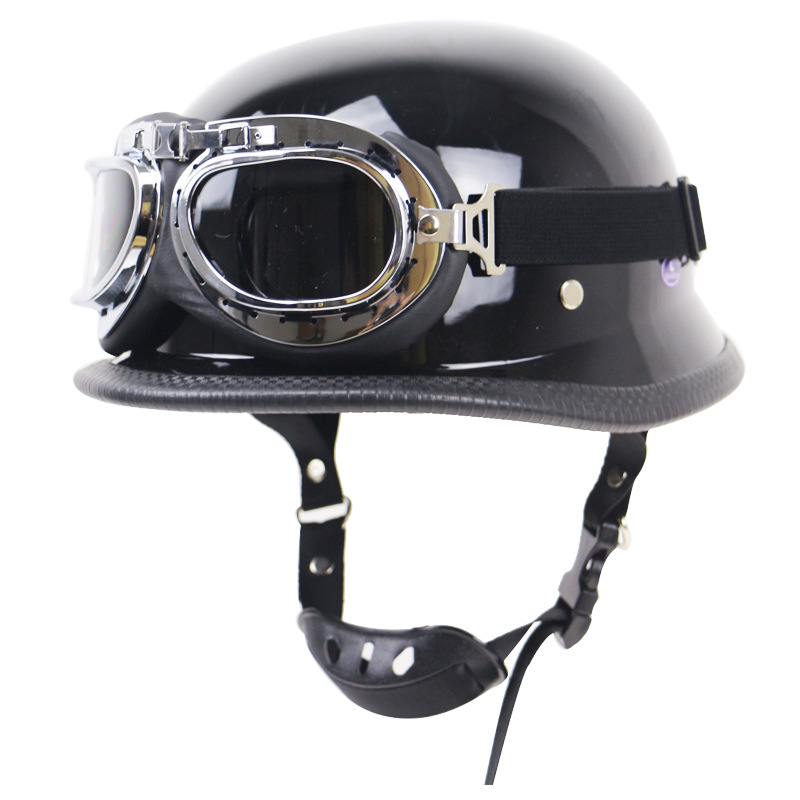 German steel motorcycle retro helmet, motorcycle Harley helmet, outdoor riding half helmet with glasses