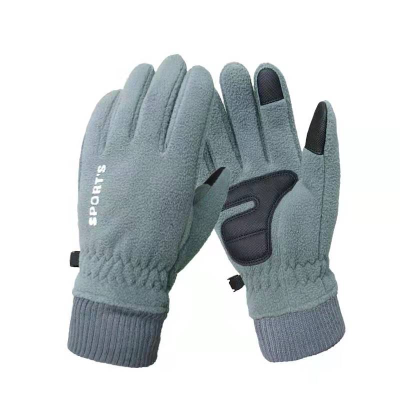 Gloves men's and women's winter polar fleece fleece-lined thick warm gloves cycling sports driving non-slip warm touch screen gloves