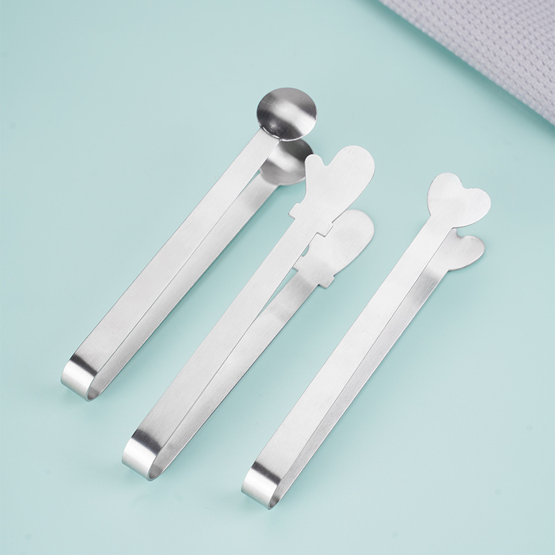 Factory direct stainless steel mini ice clip multi-purpose small food Candy tea clip