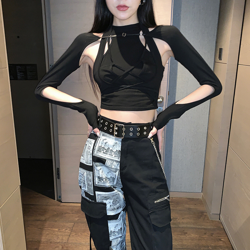 2023 New Sports Leg Tooling Pants Women's Summer High Waist Straight Loose Hip-Hop Slimming Wide Leg Casual Pants