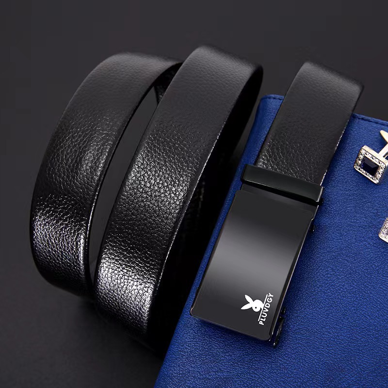 Factory direct men's automatic buckle belt business leisure belt live with goods a generation of support to do LOGO