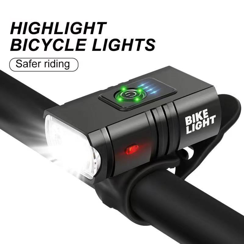 Double T6 bicycle aluminum alloy headlight high lumen far and near light outdoor cycling light USB charging front and rear light set