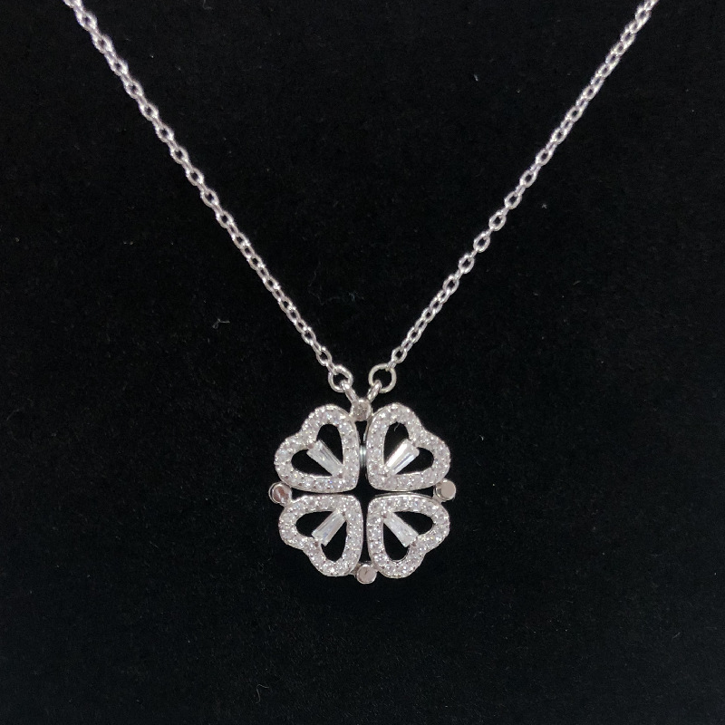 S925 sterling silver necklace four-leaf clover necklace women's fashion ins love 18k gold lady necklace trembles cross-border explosions