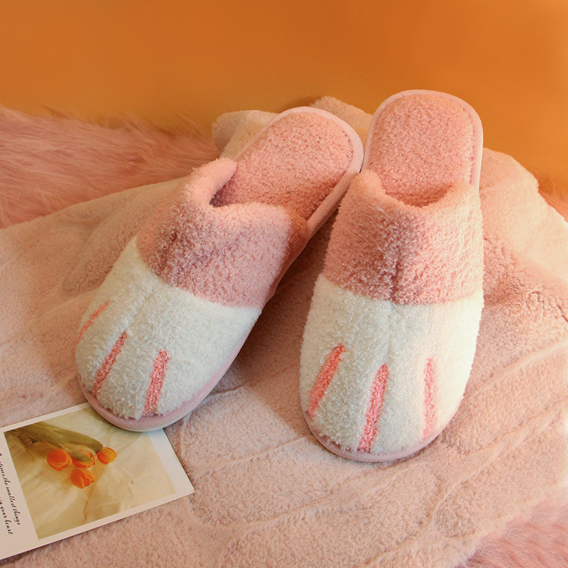 Cross-border Home Moon Shoes Summer Anti-slip Shoes Cute Cotton Slippers fleece-lined Warm Baotou Cat Claw Winter Slippers