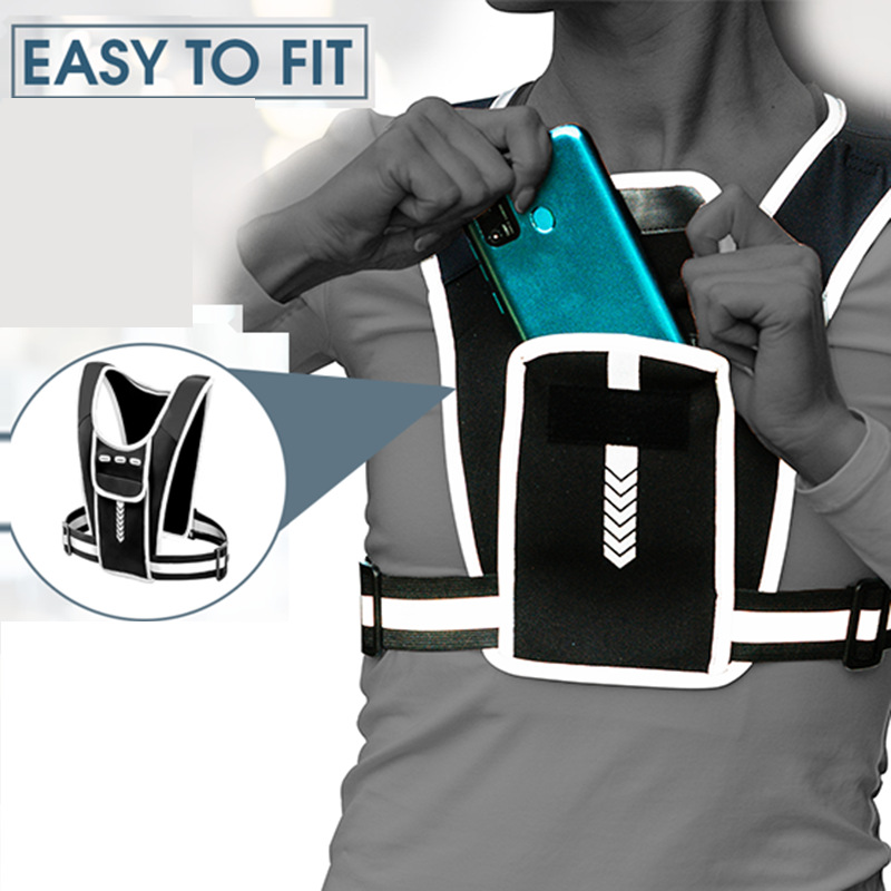 Running Reflective Vest Mountaineering Soft Bag Outdoor Riding Fitness Kettle Backpack Sports Breathable Mobile Phone Chest Bag