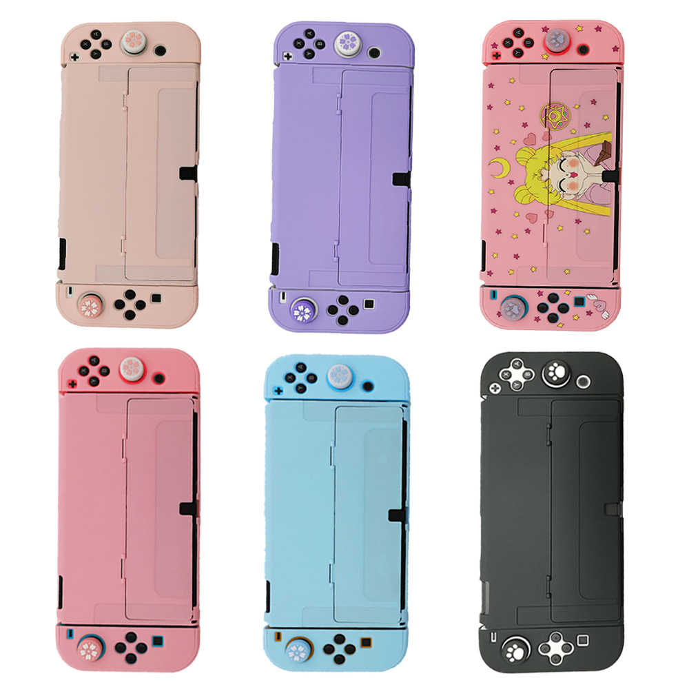 Nintendo switch OLED Crystal protective case NS oled flip-type transparent spray print cover