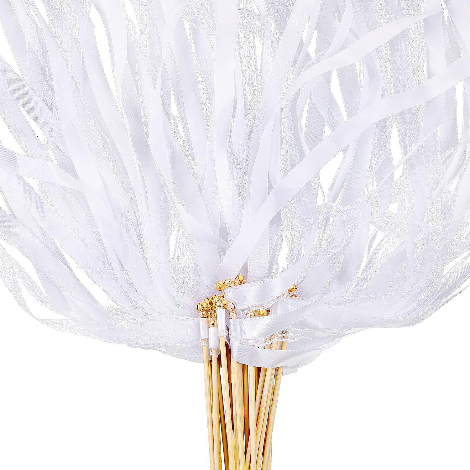 Border Ribbon Wands Color Ribbon Fairy Stick with Bell Party Ribbon Birthday European Wedding Party