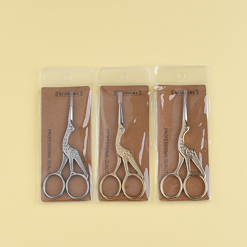 Crane-shaped thread end scissors cross-stitch small scissors vintage embroidered scissors tea ceremony tea bag scissors embroidered crane-shaped scissors