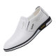 2023 Spring and Autumn plus size men's British leather shoes men's white leather shoes slip-on men's shoes autumn men's casual leather shoes