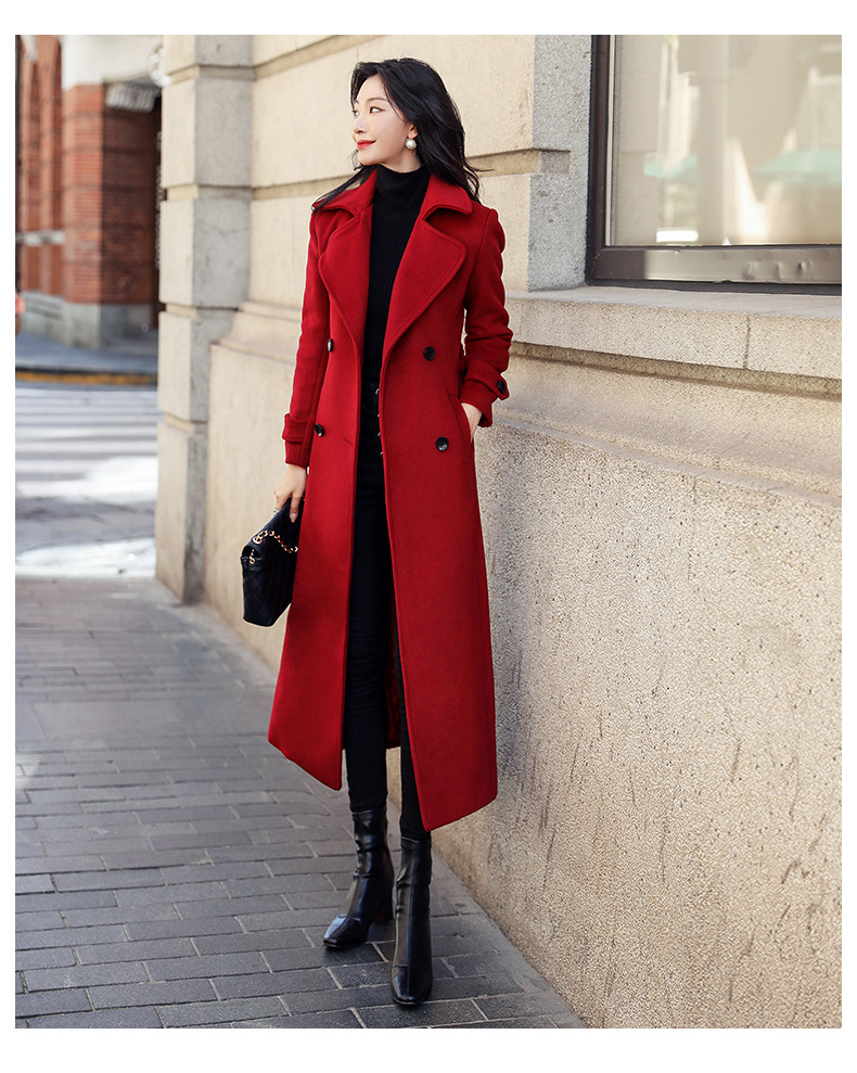 2022 autumn and winter New eBay burst single padded woolen women's coat lengthened Amazon quality dragon and phoenix coat
