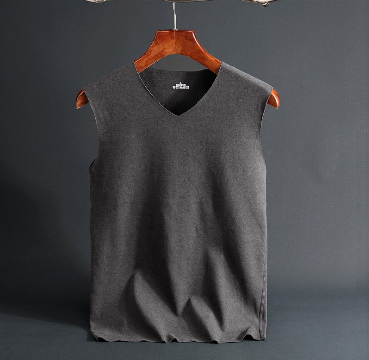 Men's Seamless Warm Underwear Vest Winter Autumn Underwear Fleece Thickening Slim Double Sided Fleece Sleeveless Men's Waistcoat