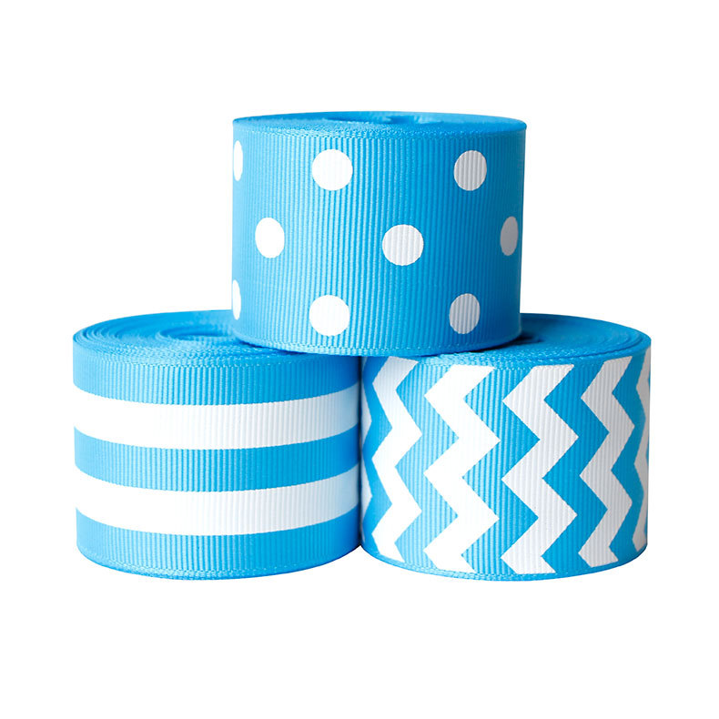 Clothing accessories diy siemis ribbon black thread 3.8cm printed wave stripe dot ribbon woven