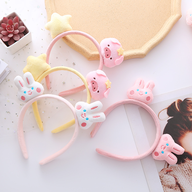 New Style Plush Animal Headband Double Head Kulomi Headband Makeup Simple Apply Mask Wash Face Hair Band Headwear
