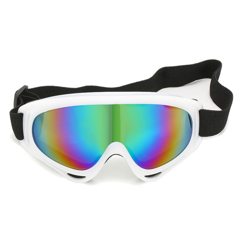 White dazzling winter ski glasses Motorcycle goggles Sports mountaineering goggles Outdoor riding glasses_voghion.com