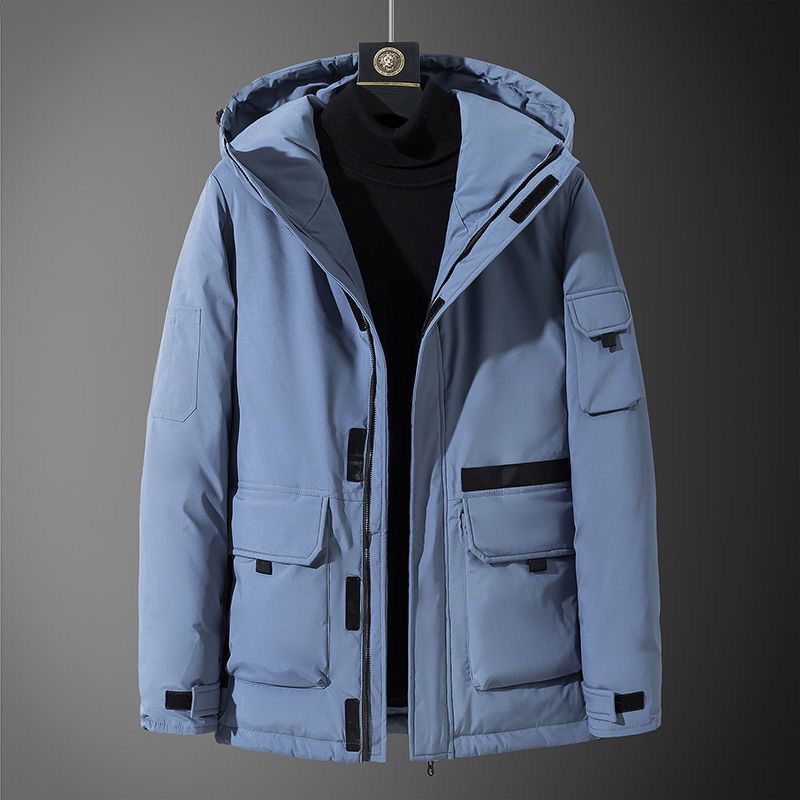 Winter new youth down jacket men's short plus white thick duck down warm casual men's jacket Korean style jacket