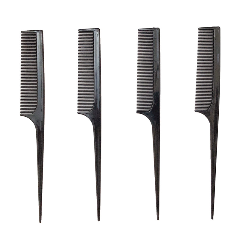 Colorful Black flat tooth pointed tail comb plastic hair comb wholesale dense tooth pick comb makeup comb small gift gift