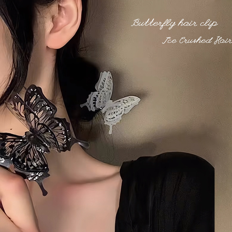 Super Fairy Ice Broken Butterfly Driedimensionale Haarspeld Dames 2024 Nieuwe High-end Elegante Grijp Clip Zij Haarspeld Clip Hoofddeksel_voghion.com