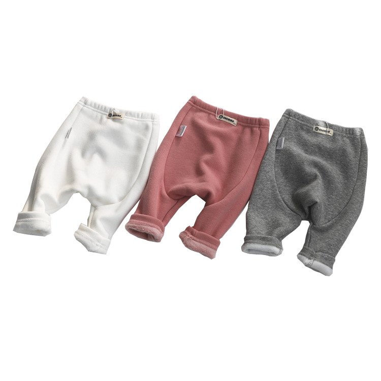 2023 Korean Children's Wear Baby's Large PP Pants Baby's Fleece-lined Big Butt Leggings Baby's Fleece-lined Trousers