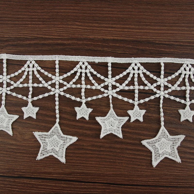 Water Soluble Embroidered Lace Star Bar Code Embroidered Accessories Wedding Dress Cuff Skirt Leggings Lace Accessories