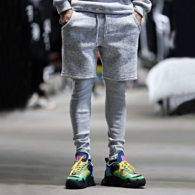 Sweater Men's 2022 Autumn High-end Sports Suit Men's Korean-style Fashionable Sweater Shorts Casual Loose Two-piece Set